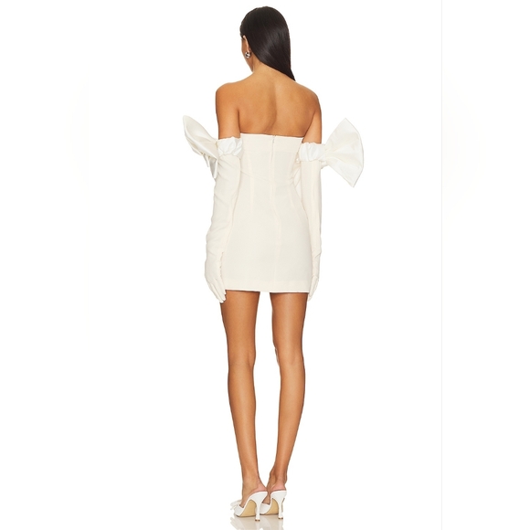 NWT-MISCREANTS Crepe Cupid Dress With Bows In Ivory Sz UK 8, US 4 - Picture 2 of 5